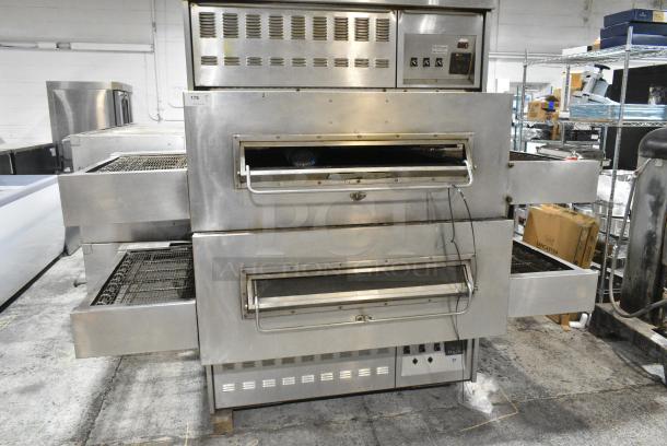 2 Middleby Marshall PS350-2 Stainless Steel Commercial Propane Gas Powered Conveyor Pizza Oven. 2 Times Your Bid! - Image 1 of 11