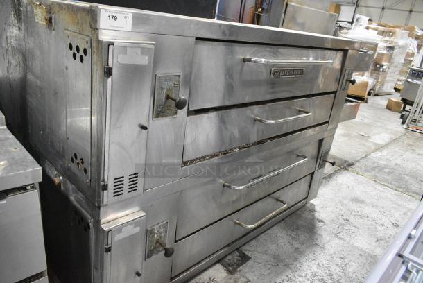 2 Bakers Pride Stainless Steel Commercial Natural Gas Powered Single Deck Pizza Oven. Appears to be Model Y600. 2 Times Your Bid! - Image 1 of 10