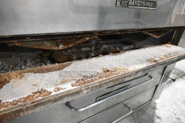 2 Bakers Pride Stainless Steel Commercial Natural Gas Powered Single Deck Pizza Oven. Appears to be Model Y600. 2 Times Your Bid! - Image 4 of 10