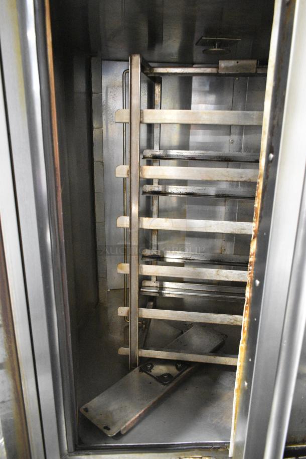 Baxter Stainless Steel Commercial Natural Gas Powered Mini Rotating Rack Oven on Pan Rack w/ Commercial Casters. - Image 5 of 9