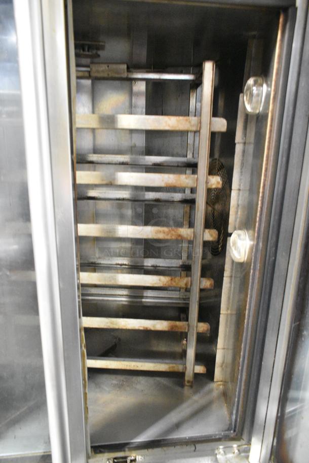 Baxter Stainless Steel Commercial Natural Gas Powered Mini Rotating Rack Oven on Pan Rack w/ Commercial Casters. - Image 6 of 9