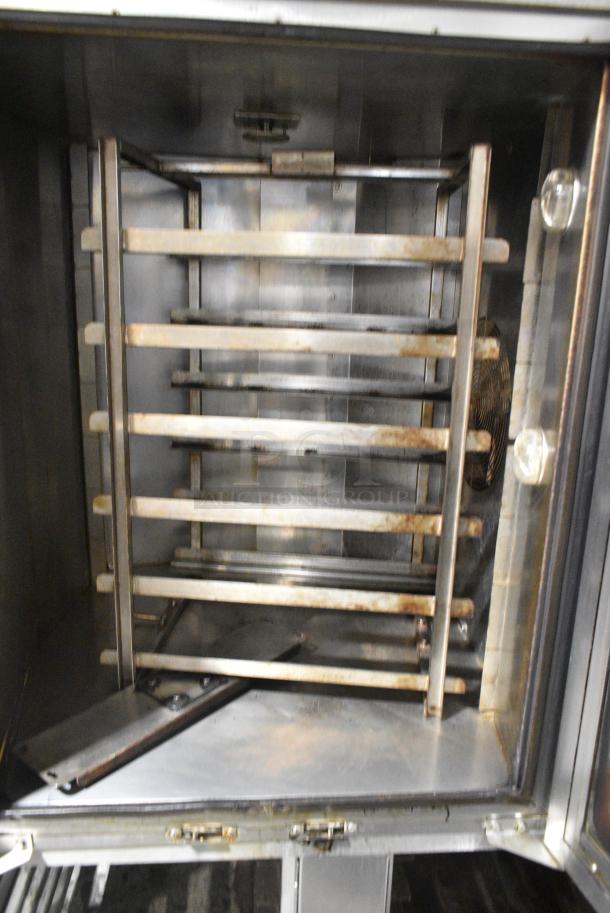 Baxter Stainless Steel Commercial Natural Gas Powered Mini Rotating Rack Oven on Pan Rack w/ Commercial Casters. - Image 7 of 9