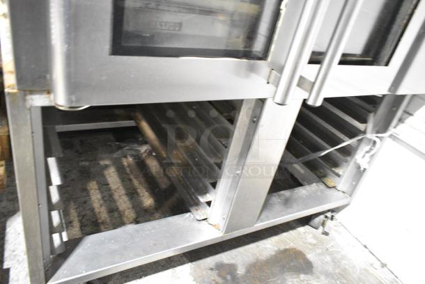 Baxter Stainless Steel Commercial Natural Gas Powered Mini Rotating Rack Oven on Pan Rack w/ Commercial Casters. - Image 8 of 9