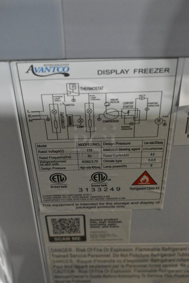 BRAND NEW SCRATCH AND DENT! Avantco 360DFF20HCL 70 7/8" Customizable Flat Top Display Ice Cream Freezer on Commercial Casters. 115 Volts, 1 Phase. Tested and Working! - Image 7 of 7