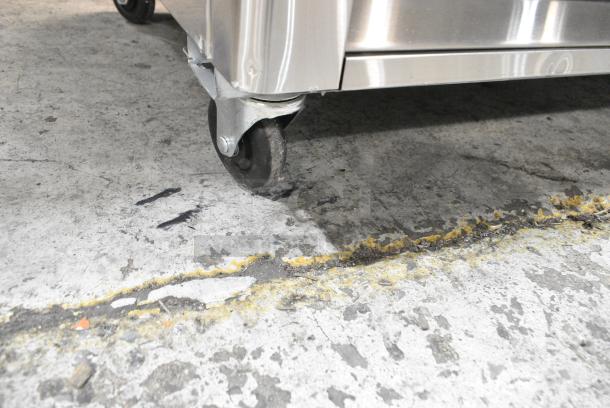 BRAND NEW SCRATCH AND DENT! 2023 Migali C-2RB-HC Stainless Steel Commercial 2 Door Reach In Cooler w/ Poly Coated Racks on Commercial Casters. Serial C-2RB-HCT03230516092T0011. 115 Volts, 1 Phase. Tested and Working! - Image 4 of 7