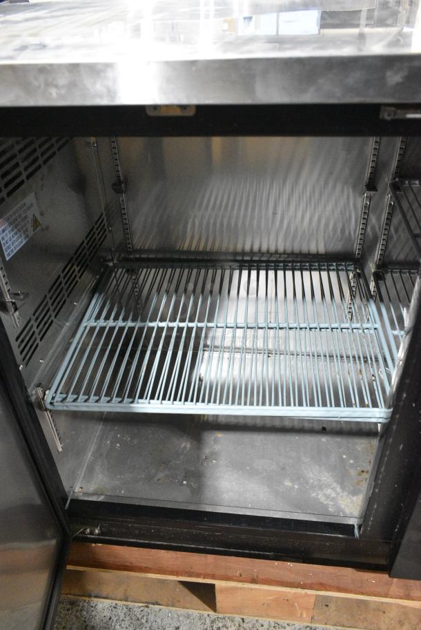 BRAND NEW SCRATCH AND DENT! Migali C-BB60-HC Stainless Steel Commercial 2 Door Back Bar Refrigerator. 115 Volts, 1 Phase. Serial 6382331717080807. Tested and Powers On But Does Not Get Cold - Image 4 of 7