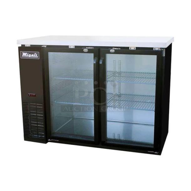 BRAND NEW SCRATCH AND DENT! Migali C-BB48G-HC Metal Commercial 2 Door Back Bar Cooler Merchandiser. Serial 6123331319040406. 115 Volts, 1 Phase. Tested and Working! - Image 1 of 8