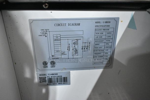 BRAND NEW SCRATCH AND DENT!  Migali C-HBC65 Metal Commercial Back Bar Bottle Cooler w/ 2 Sliding Lids. Serial 6054331116030211. 115 Volts, 1 Phase. Tested and Working! - Image 8 of 8