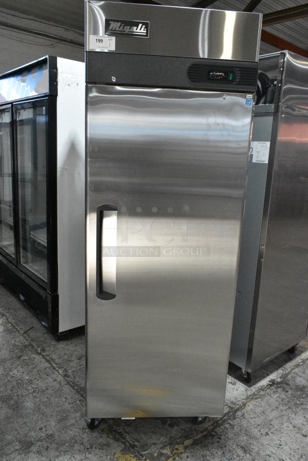 BRAND NEW SCRATCH AND DENT! 2023 Migali C-1F-HC Stainless Steel Commercial Single Door Reach In Freezer w/ Poly Coated Racks on Commercial Casters. Serial C-1F-HCT03230817092T0009. 115 Volts, 1 Phase. Tested and Working! - Image 2 of 6