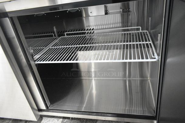 BRAND NEW SCRATCH AND DENT! 2018 Migali C-U60F-HC Stainless Steel Commercial 2 Door Undercounter Cooler on Commercial Casters. Serial C-U60F-HC00318081700920018. 115 Volts, 1 Phase. Tested and Working! - Image 6 of 7