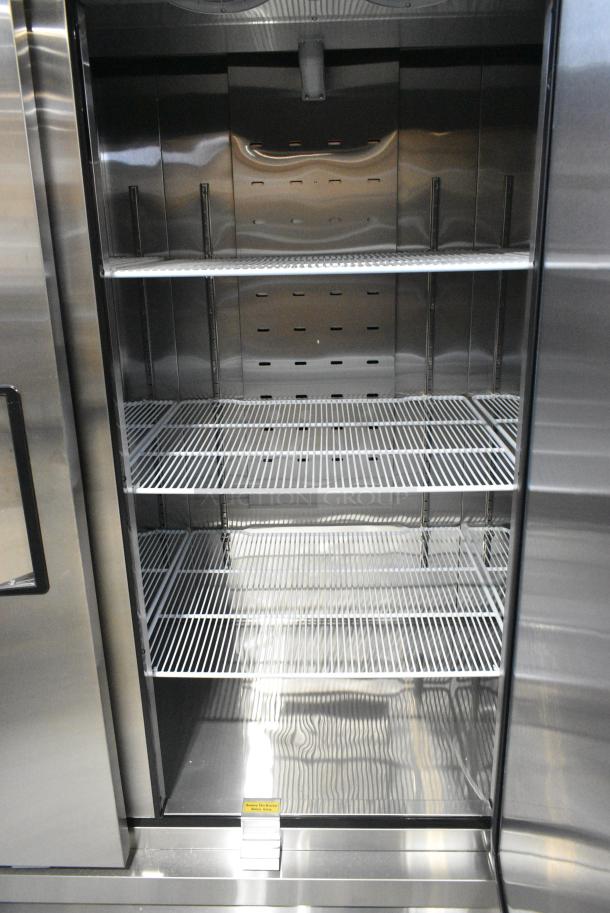 BRAND NEW SCRATCH AND DENT! 2019 Migali C-3RB-HC Stainless Steel Commercial 3 Door Reach In Cooler w/ Poly Coated Racks on Commercial Casters. Serial C-3RB-HC00319100900920007. 115 Volts, 1 Phase. Tested and Working! - Image 7 of 9