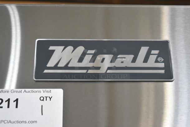 BRAND NEW SCRATCH AND DENT! 2023 Migali C-1F-HC Stainless Steel Commercial Single Door Reach In Freezer w/ Poly Coated Racks on Commercial Casters. Serial C-1F-HC003230623092C0023. 115 Volts, 1 Phase. Tested and Working! - Image 3 of 6