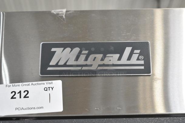 BRAND NEW SCRATCH AND DENT!  2023 Migali C-1F-HC Stainless Steel Commercial Single Door Reach In Freezer w/ Poly Coated Racks on Commercial Casters. Serial C-1F-HCT03230726092T0008. 115 Volts, 1 Phase. Tested and Working! - Image 3 of 6