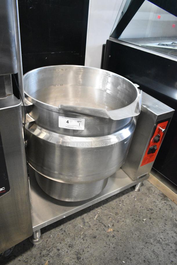 BRAND NEW SCRATCH AND DENT! 2022 Vulcan K20ETT Stainless Steel Commercial Electric Powered Tilting Steam Kettle w/ BRAND NEW Faucets. 208/240 Volts - Image 2 of 10