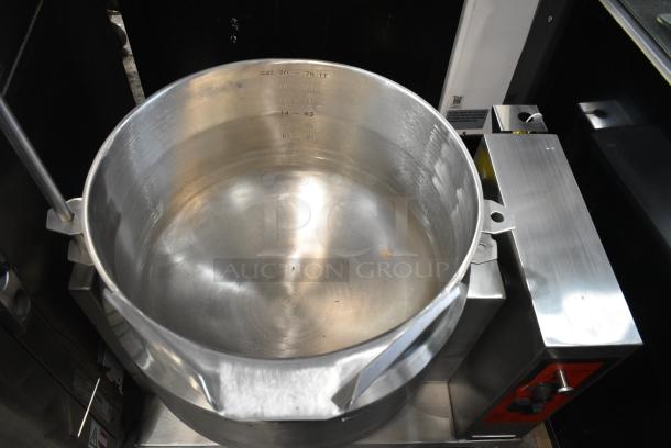 BRAND NEW SCRATCH AND DENT! 2022 Vulcan K20ETT Stainless Steel Commercial Electric Powered Tilting Steam Kettle w/ BRAND NEW Faucets. 208/240 Volts - Image 6 of 10