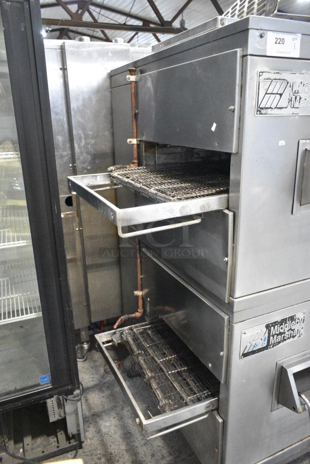 2 Middleby Marshall PS220 Stainless Steel Commercial Natural Gas Powered Conveyor Pizza Oven on Commercial Casters. 2 Times Your Bid! - Image 4 of 9