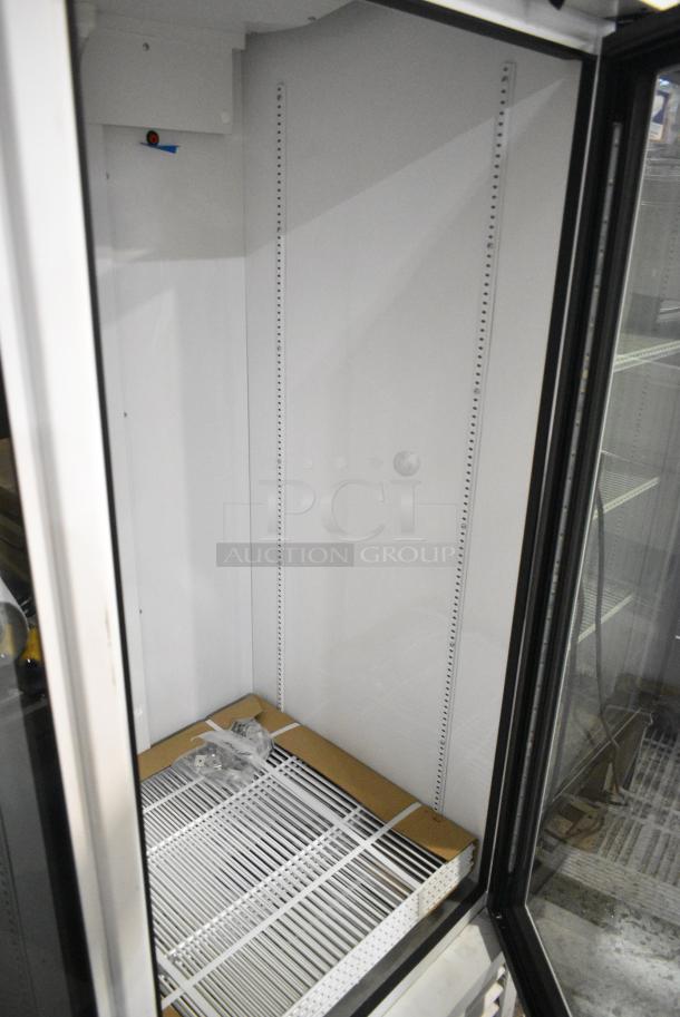 BRAND NEW SCRATCH AND DENT! 2021 True TSCI-600R-G-PH Metal Commercial Single Door Reach In Cooler Merchandiser w/ Poly Coated Racks. 115 Volts, 1 Phase. Tested and Working! - Image 4 of 5