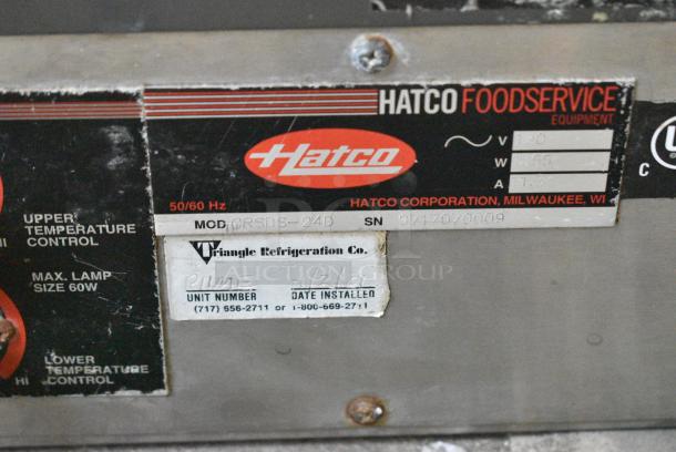 Hatco GRSDS-24D Stainless Steel Commercial Countertop 2 Tier Warming Display Case Merchandiser. 120 Volts, 1 Phase. Cannot Test - Image 8 of 8