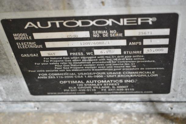 Autodoner G500 Stainless Steel Commercial Countertop Natural Gas Powered Gyro Machine. 45,000 BTU. - Image 5 of 5