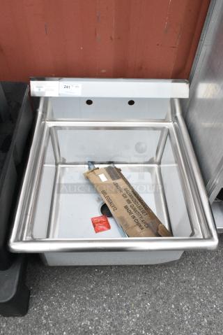 BRAND NEW SCRATCH AND DENT! Steelton 522CS12424 Stainless Steel Commercial Single Bay Sink.