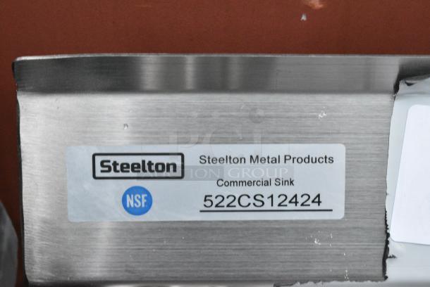 BRAND NEW SCRATCH AND DENT! Steelton 522CS12424 Stainless Steel Commercial Single Bay Sink. - Image 4 of 4