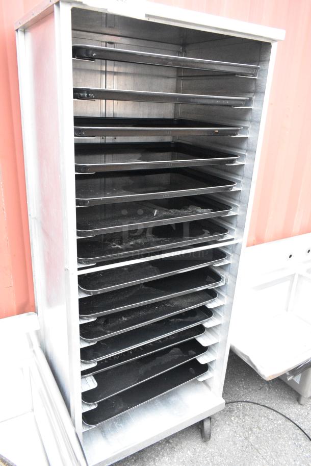 Metal Commercial Pan Transport Rack w/ Poly Trays on Commercial Casters. - Image 1 of 4