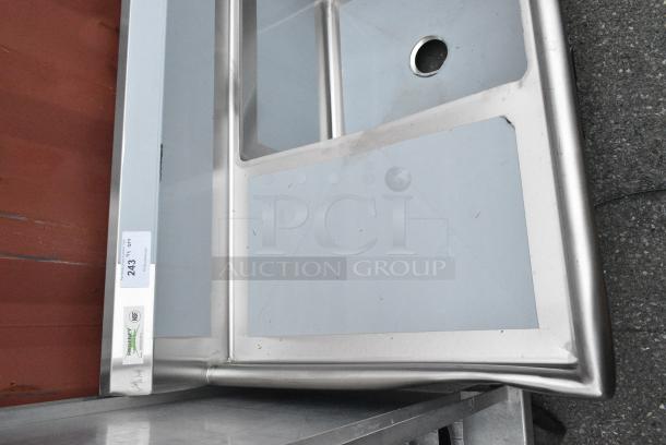 BRAND NEW SCRATCH AND DENT! Regency 600S22424218 Stainless Steel 2 Bay Sink w/ Dual Drain Boards. No Legs. Bays 24x24x14. Drain Boards 16x25 - Image 2 of 5