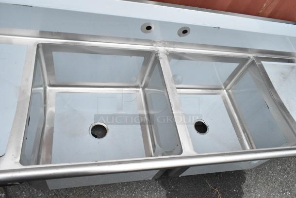 BRAND NEW SCRATCH AND DENT! Regency 600S22424218 Stainless Steel 2 Bay Sink w/ Dual Drain Boards. No Legs. Bays 24x24x14. Drain Boards 16x25 - Image 3 of 5