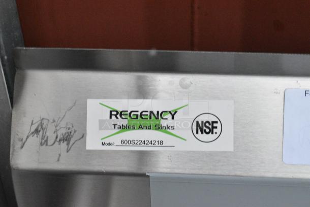 BRAND NEW SCRATCH AND DENT! Regency 600S22424218 Stainless Steel 2 Bay Sink w/ Dual Drain Boards. No Legs. Bays 24x24x14. Drain Boards 16x25 - Image 5 of 5