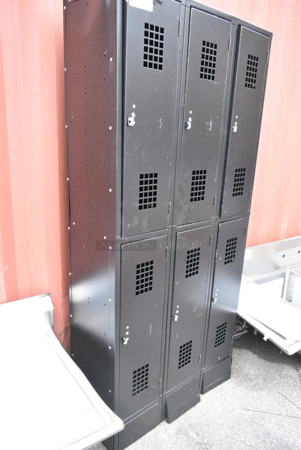 BRAND NEW SCRATCH AND DENT! Black Metal 6 Cubby Locker. - Image 2 of 5