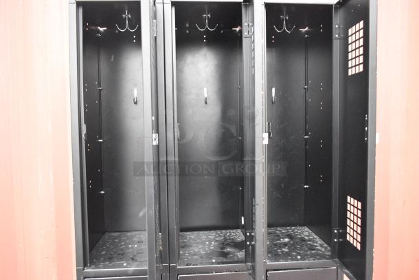 BRAND NEW SCRATCH AND DENT! Black Metal 6 Cubby Locker. - Image 3 of 5