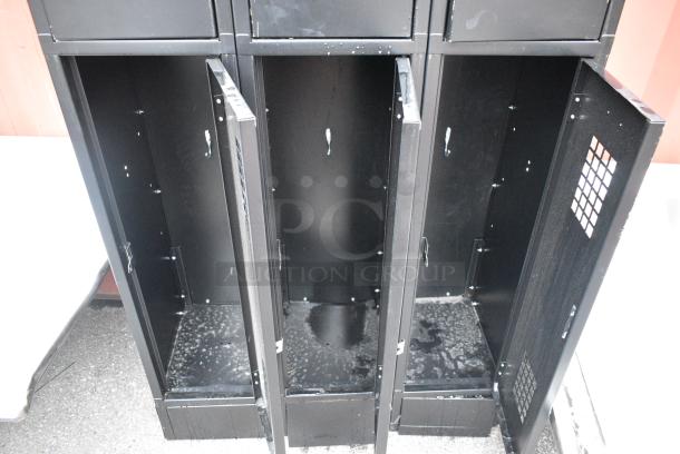 BRAND NEW SCRATCH AND DENT! Black Metal 6 Cubby Locker. - Image 5 of 5