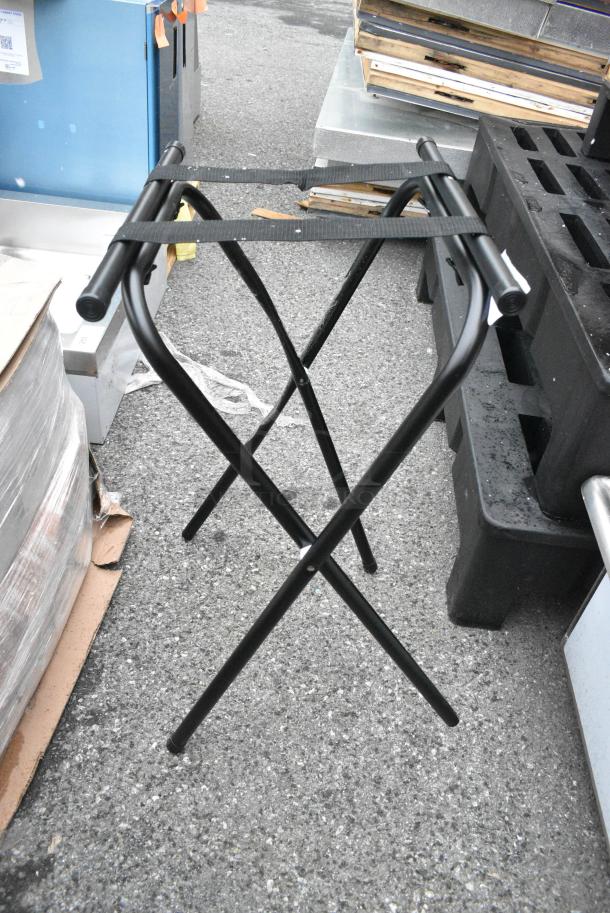 3 BRAND NEW SCRATCH AND DENT! Black Metal Serving Tray Stands. 3 Times Your Bid! - Image 1 of 3