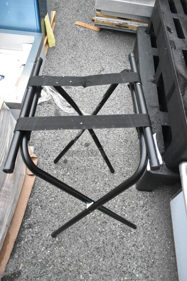 3 BRAND NEW SCRATCH AND DENT! Black Metal Serving Tray Stands. 3 Times Your Bid! - Image 3 of 3