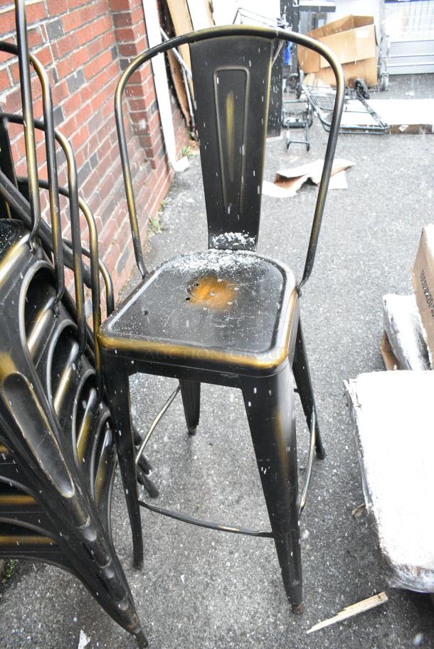 8 BRAND NEW SCRATCH AND DENT! Metal Tolix Style Chairs; 2 Bar Height and 6 Dining Height. 8 Times Your Bid! - Image 3 of 3