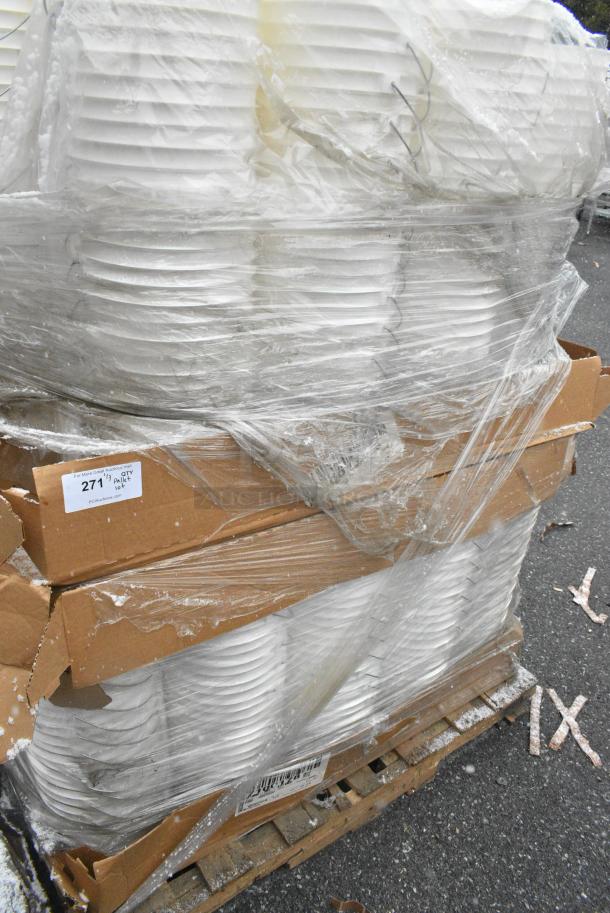 BRAND NEW SCRATCH AND DENT! Pallet Lot of Approximately 240 Poly White Buckets. No Lids. - Image 1 of 3