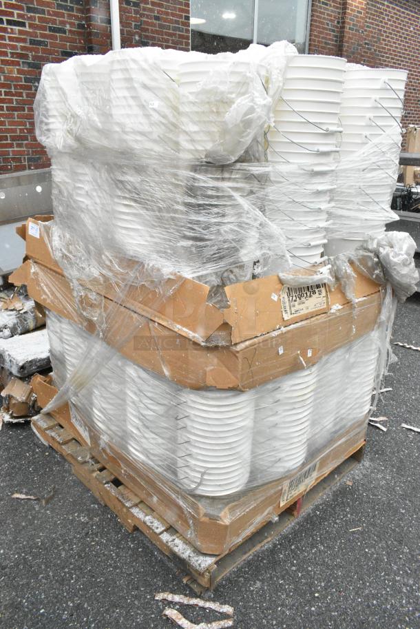 BRAND NEW SCRATCH AND DENT! Pallet Lot of Approximately 240 Poly White Buckets. No Lids. - Image 2 of 3