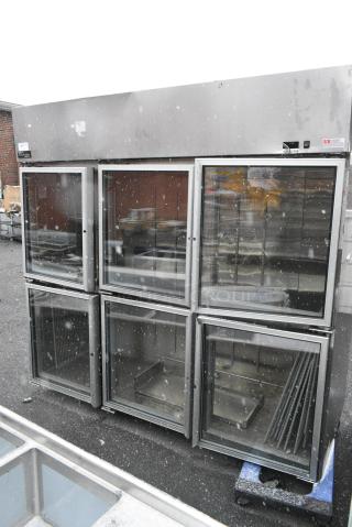 Master-Bilt Endura MNR806SSG/0 Stainless Steel Commercial 6 Half Size Door Reach In Cooler Merchandiser. Tested and Working!