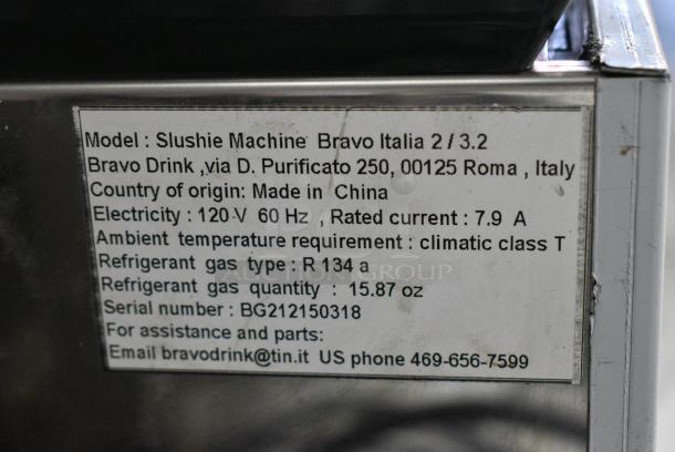 Bravo Italia Stainless Steel Commercial Countertop 2 Hopper Slushie Machine. 115 Volts, 1 Phase. - Image 4 of 4