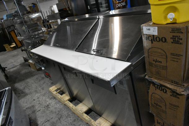 BRAND NEW SCRATCH AND DENT! 2024 True TSSU-72-30M-B-ST-HC Stainless Steel Commercial Sandwich Salad Prep Table Bain Marie Mega Top. 115 Volts, 1 Phase. Tested and Powers On But Does Not Get Cold - Image 12 of 13