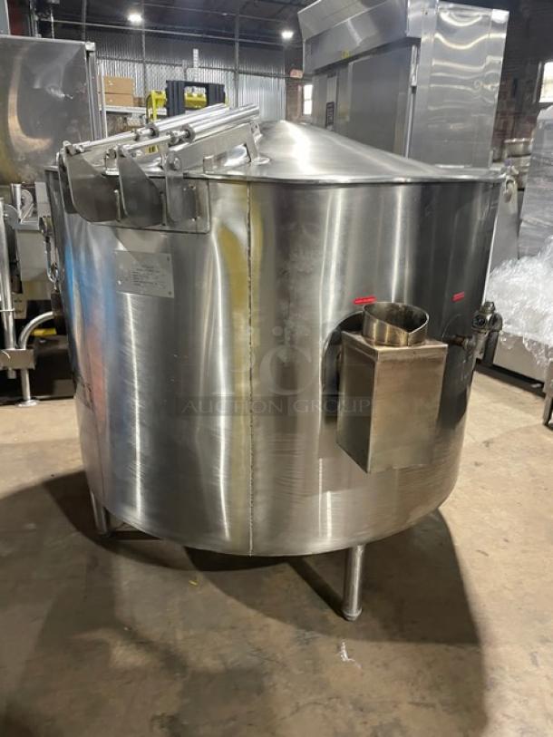 Legion Commercial Stainless Steel Natural Gas Powered Self Contained 125Gal. Stationary Steam Kettle! Model: LGB-125 SN: 140103! On Legs! Working When Removed! - Image 4 of 12