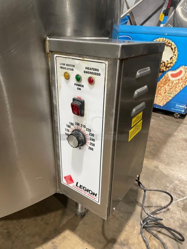Legion Commercial Stainless Steel Natural Gas Powered Self Contained 125Gal. Stationary Steam Kettle! Model: LGB-125 SN: 140103! On Legs! Working When Removed! - Image 7 of 12