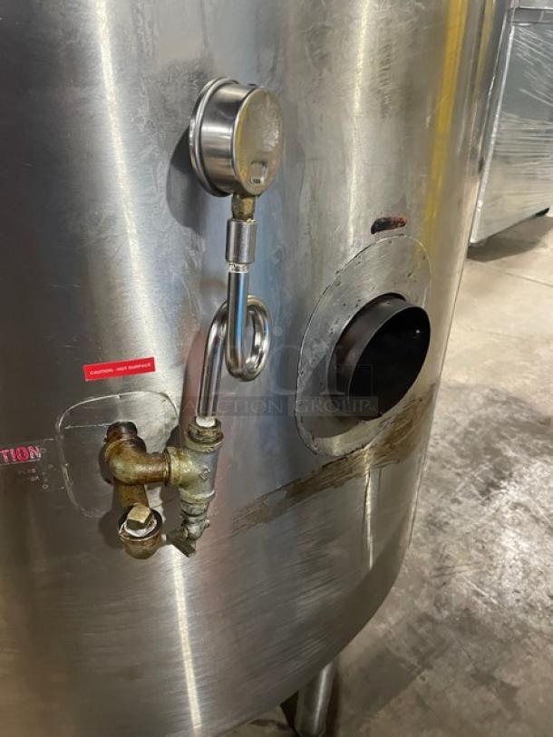 Legion Commercial Stainless Steel Natural Gas Powered Self Contained 125Gal. Stationary Steam Kettle! Model: LGB-125 SN: 140103! On Legs! Working When Removed! - Image 9 of 12
