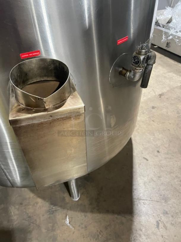 Legion Commercial Stainless Steel Natural Gas Powered Self Contained 125Gal. Stationary Steam Kettle! Model: LGB-125 SN: 140103! On Legs! Working When Removed! - Image 10 of 12