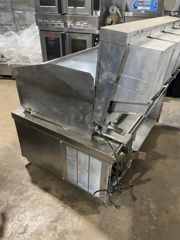 Lang Manufacturing Commercial Stainless Steel Natural Gas Powered Heavy Duty 48" Mirror Shine Polished Top Flat Griddle! With Thermostatic Controls! On Legs! With Delfield Commercial 2 Drawer Refrigerated Chef Base! Model: 17C52P SN: 1905150001649! 115V 1 Phase! On Casters! All One Money! - Image 4 of 12