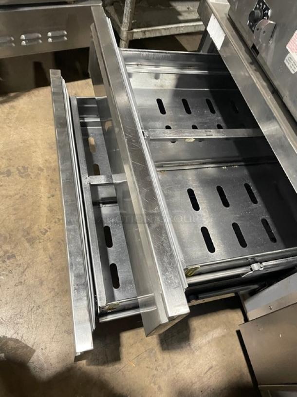Lang Manufacturing Commercial Stainless Steel Natural Gas Powered Heavy Duty 48" Mirror Shine Polished Top Flat Griddle! With Thermostatic Controls! On Legs! With Delfield Commercial 2 Drawer Refrigerated Chef Base! Model: 17C52P SN: 1905150001649! 115V 1 Phase! On Casters! All One Money! - Image 6 of 12