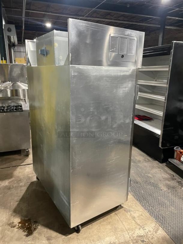 Delfield Commercial Stainless Steel Solid Double Door Reach In Refrigerator! With Poly Coated Wire Racks! Model: 6051XL-S SN: 1204152001884! 115V 1 Phase! On Casters! - Image 3 of 10
