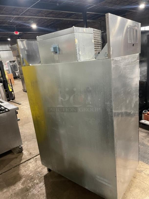 Delfield Commercial Stainless Steel Solid Double Door Reach In Refrigerator! With Poly Coated Wire Racks! Model: 6051XL-S SN: 1204152001884! 115V 1 Phase! On Casters! - Image 4 of 10