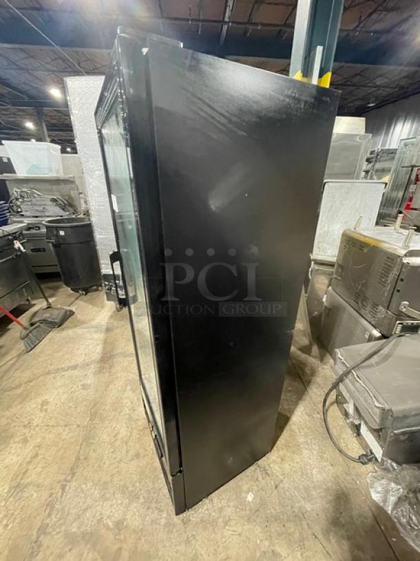 Avantco Commercial Black Single Glass Door Reach In Refrigerator Merchandiser! With Poly Coated Racks! Model: 178GDC10HCB! 115V! On Legs! - Image 2 of 8