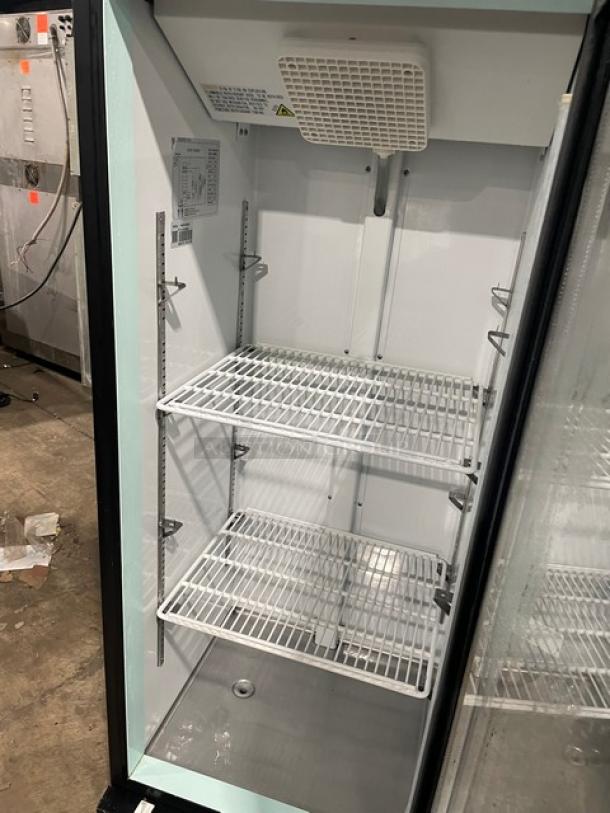 Avantco Commercial Black Single Glass Door Reach In Refrigerator Merchandiser! With Poly Coated Racks! Model: 178GDC10HCB! 115V! On Legs! - Image 5 of 8
